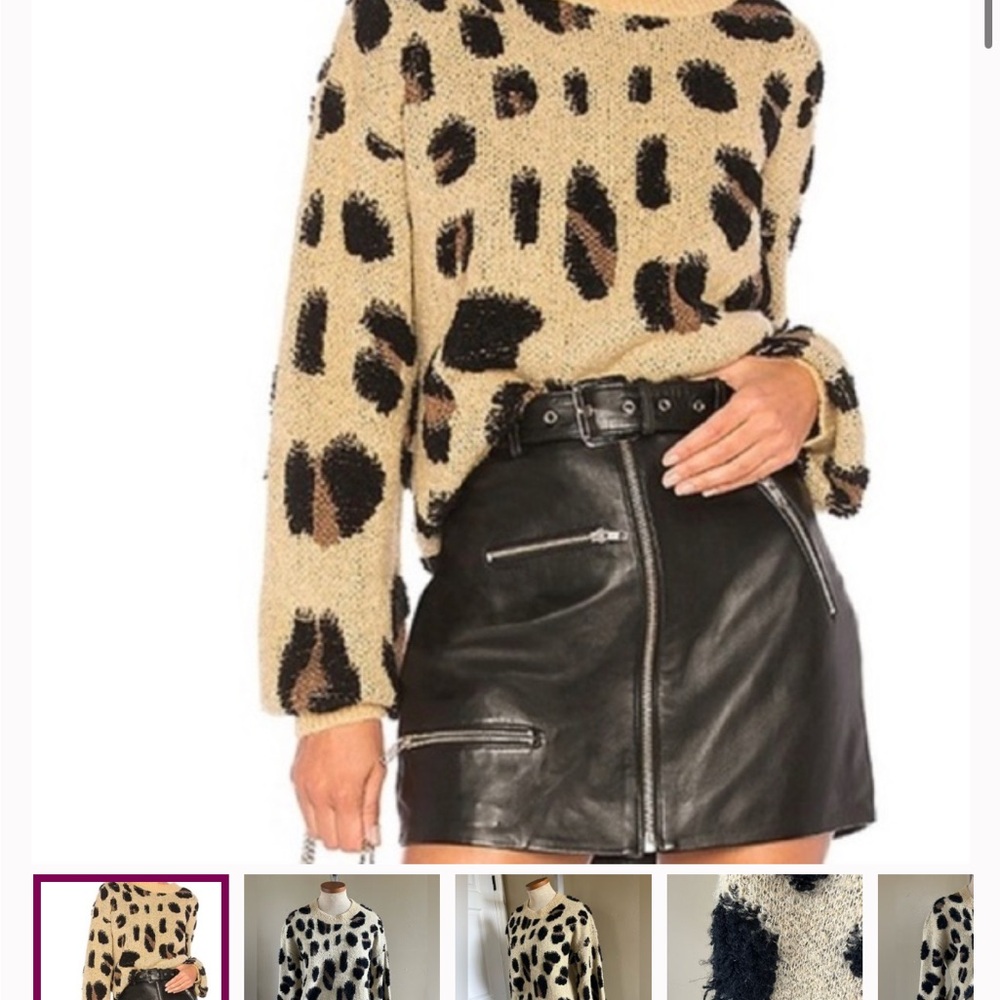 Revolve Leopard Print Sweater - Picture 2 of 9